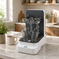 Nettoyeur-sécheur électrique automatique à vapeur pour accessoires de biberons, pièces de tire-lait, et composants de couvercles de tasses agitateurs réutilisables