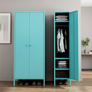 Factory Supply Steel Cabinet <b>Wardrobe</b> Living Room Apartment Bedroom Furniture Freestanding Modern-Design Metal Assembly Durable - Product Image 3