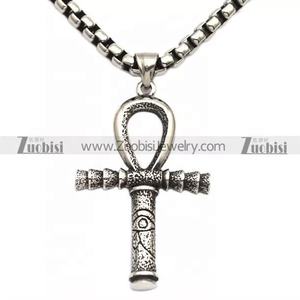 Collar con Colgante de Cruz de Acero Inoxidable con Diseño de Ankh <span class=keywords><strong>Egipcio</strong></span> <span class=keywords><strong>Copto</strong></span> Vintage Simple, Oración de la Serenidad - Product Image 2