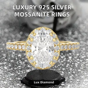 Anillos de Compromiso de Diamantes Moissanite de Lujo para Mujer, Chapados en Rodio, Románticos para Bodas, Fiestas y Aniversarios, Personalizados por el Fabricante - Product Image 3