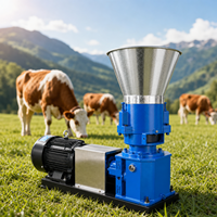 Machine à granulés d'aliments pour animaux compacte à moteur électrique, corps métallique, idéale pour l'alimentation des petits animaux de ferme (poulets, porcs, bovins) et permettant de gagner de l'espace