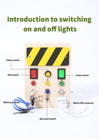 Superventas Crystal: Juguete educativo cognitivo para niños con interruptor de banda de madera, luz LED y placa de circuito con brújula y funciones de actividad