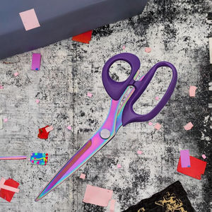 Ciseaux de tailleur industriels en acier inoxydable pour droitiers, OEM, à bord lisse, pour bricolage domestique, couture de tissus, poignée en plastique noir - Product Image 3