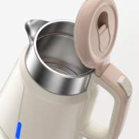 Bouilloire Électrique Sans Fil en Acier Inoxydable à Double Paroi Anti-Brûlure, Vente en Gros Usine, Rotation à 360° °   Base pivotante pour hôtel, dortoir, bureau, maison