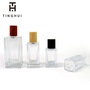 Popular Empty Luxury <b>30ml</b> 35ml 50ml 100ml clear square Thick Bottom Glass <b>Perfume</b> Spray <b>Bottle</b> Parfum <b>Bottle</b> with logo - Product Image 1