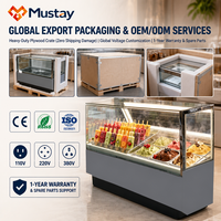 Vitrine Réfrigérée Commerciale pour Glaces et Sucettes Glacées, Double Zone, Verre Anti-Buée Chauffé, Congélation Rapide pour Magasin