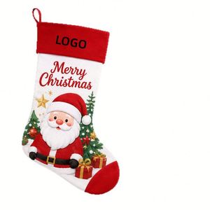 Chaussettes de Noël personnalisées de haute qualité avec logo sur mesure, faible quantité minimale de commande en usine - Product Image 1