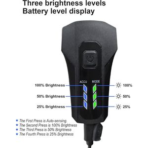 Luce Anteriore per Bicicletta Antela LED IPX5 Impermeabile 4 Modalità Faro per Bici in Plastica Alimentato a Batteria - Product Image 6