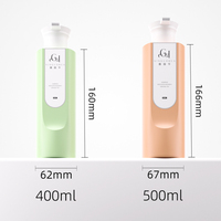 Nouveauté Bouteille de shampoing et gel douche en plastique PET de 500ml avec pompe à pression Bouteille de shampoing avec impression de logo privé