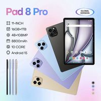 Tablet PC Android 15 Pad8 Pro 11 Inci Baru untuk Sekolah dan Pendidikan, WiFi 5G, Fitur Panggilan 5G, 16GB + 1TB, MTK 10 Core untuk Dewasa