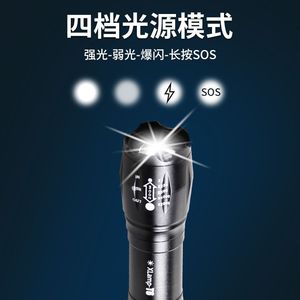 XLamp T6 <b>LED</b> Flashlight 10W Aluminum Alloy <b>Rechargeable</b> USB Charging Tactical <b>Torch</b> Light - Product Image 3