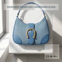 Sac fourre-tout en jean pour femme 3200 Designer avec garniture en cuir de luxe et boucle dorée, sac à bandoulière décontracté et souple pour le bureau