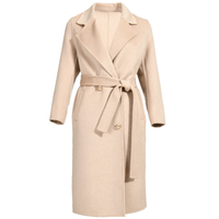 Vente en gros Trench-Coat d'hiver pour femmes à double boutonnage Long Garniture en fourrure mélangée Streetwear