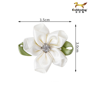 Mafolen-<span class=keywords><strong>Lazo</strong></span> decorativo de colores puros hecho a mano, <span class=keywords><strong>lazo</strong></span> de poliéster satinado <span class=keywords><strong>con</strong></span> rosas y flores, <span class=keywords><strong>con</strong></span> diamantes de imitación - Product Image 2