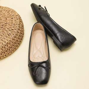 2025 ilkbahar sonbahar yeni stil Slip-On tek katmanlı kadın yay sığ ağız düz fransız peri meme günlük iş ayakkabısı - Product Image 4