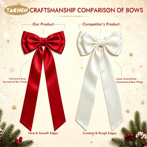 YACHEN Grand nœud en velours pour sommet de sapin de <span class=keywords><strong>Noël</strong></span>, décoration de fête de mariage, guirlande en satin, ornement suspendu pour <span class=keywords><strong>Noël</strong></span> et la maison - Product Image 3