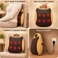 Bantal Pijat Leher dan Punggung dengan 8 Bola Pijat Shiatsu Jade Panas, Timer 20 Menit untuk Relaksasi Harian