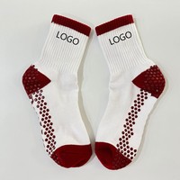 Chaussettes de sport en coton antidérapantes pour enfants, haute qualité, automne, logo personnalisé, entraînement, yoga, pilates, sans couture, adhérentes
