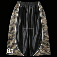 Custom Men's Camo Streetwear Polyester Basketball Sweat 3/4 Long Shorts Knee Length Gym Sports Football Baggy Sweatpants Capris