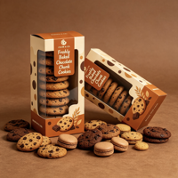 Boîtes d'emballage personnalisées pour biscuits, finition mate, avec fenêtre, pour biscuits longs, vente en gros