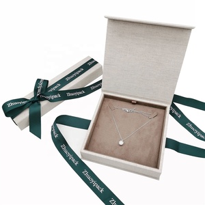 แฟนซีขายส่งสร้อยคอและต่างหูกล่องริบบิ้นกล่องเครื่องประดับที่มีโลโก้ที่กำหนดเองหรูหราเครื่องประดับกล่องบรรจุภัณฑ์ - Product Image 4