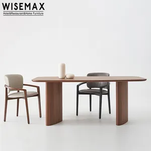 WISEMAX ריהוט צרפתית רטרו עיצוב אוכל חדר ריהוט שולחן אוכל סט יוקרה דירה בית עץ מלא אוכל שולחן עבור 6