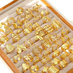 Anello da Donna Aperto Regolabile MW all'Ingrosso in Acciaio Inossidabile Placcato Oro 18k Gioielli Impermeabili Vendita all'Ingrosso Anello Geometrico in Oro da Donna - Product Image 1