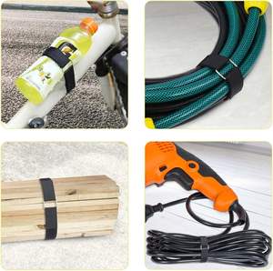 1x32ft PVC verstelbare, op lengte te snijden spanbanden met 50 metalen gespen, herbruikbaar, zwarte klittenbandsluiting - Product Image 6