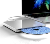 Antarmuka Tipe C Portabel Pembaca/Penulis DVD CD Eksternal USB untuk Laptop Mac dan PC Desktop DVD RW Standar