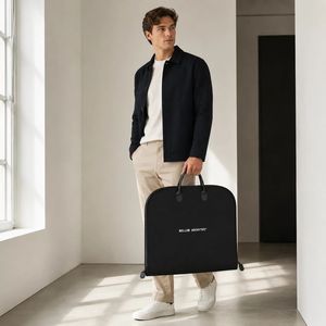 Sac de transport de luxe en toile pour vêtements, housse anti-poussière zippée portable grande capacité pour costumes, voyages d'affaires, mariages et vestes de cérémonie - Product Image 6