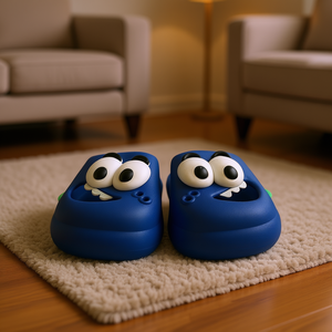 Pantofole da cartone animato per bambini, blu, antiscivolo, punta tonda, suola in EVA, per tutte le stagioni, da indossare a casa, taglia 18-35 - Product Image 2