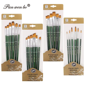 Panwenbo 6 pièces Pinceaux de peinture professionnels en nylon pour peinture acrylique, <span class=keywords><strong>aquarelle</strong></span> et huile, ensemble de pinceaux pour artistes - Product Image 1