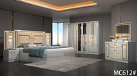 Meubles de chambre à coucher turcs en MDF, ensembles de chambre à coucher avec miroir et éclairage LED, lits king-size, commodes, ensembles de meubles de chambre à coucher