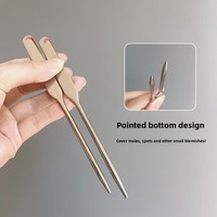 Spatule de fond de teint en acier inoxydable pour fabricants, outil de mélange double-embout pour palette et application de maquillage