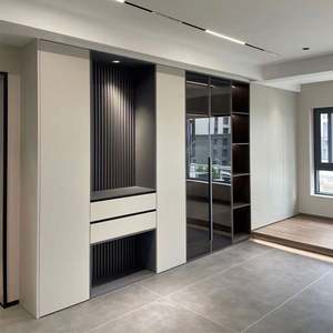 Conception de placard sur mesure, armoire à portes en verre, meubles en bois pour chambre à coucher - Product Image 1