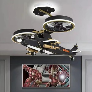 โคมไฟเพดานรูปเครื่องบินสำหรับเด็ก พร้อมรีโมทคอนโทรล ลายการ์ตูน เหมาะสำหรับห้องนอนเด็กผู้ชาย - Product Image 5