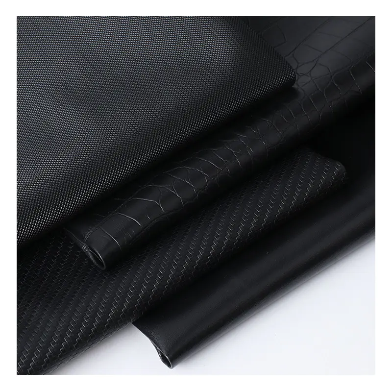 Texture gaufrée personnalisée tissée 0.5mm PVC Vegan artificiel Faux cuir synthétique tissu pour revêtement de housse de siège de voiture