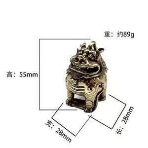 Quemador de Incienso de Latón Antiguo con Forma de León, Dragón y Flor de Loto, Adorno Artesanal de Madera de Sándalo para Decoración de Hogar u Oficina - Product Image 6