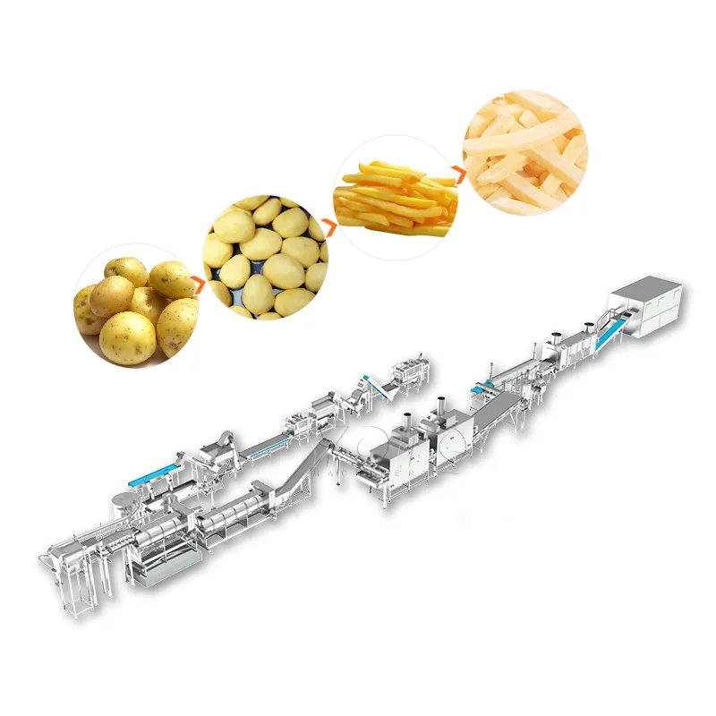 Hot Sale frozen french fries production plant a series of machine for potato production line french fries line