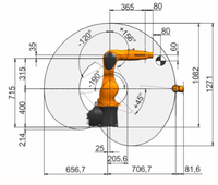 Mini robot de bureau original à bas prix, petite charge 3kg, longueur du bras 726mm, bras robotique R700-2 KUKA KR6