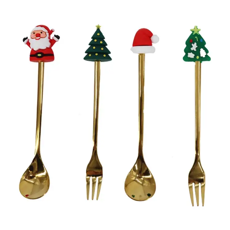Christmas holiday knife and fork gift box stainless steel Christmas cartoon tableware