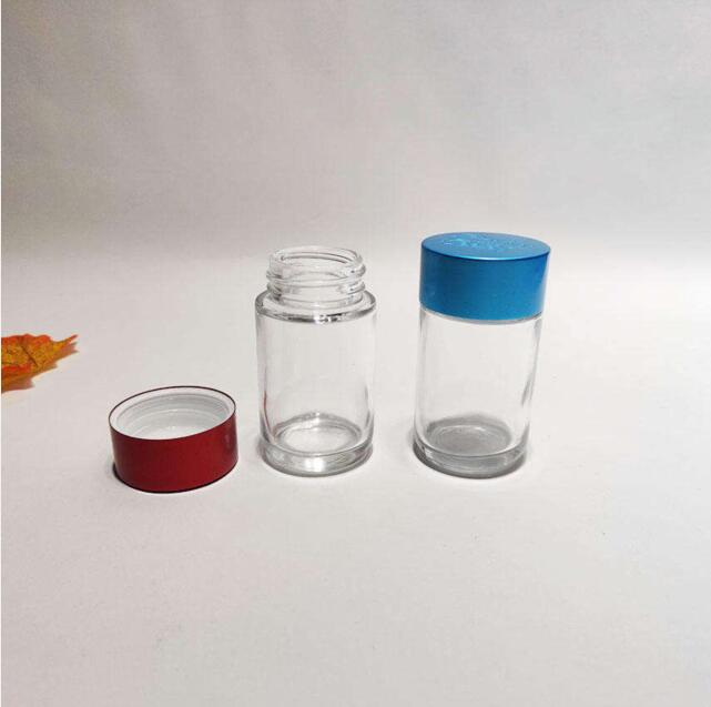 60g Glass Pill Bottle 2oz Glass Capsule Vials with Child-resistant Lid for Powder Pharmaceutical Ointment Cream