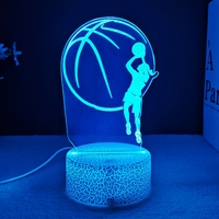 Lampe de nuit 3D créative moderne en ABS, lampe de bureau télécommandée à LED rechargeable avec logo de club de football, lampe décorative pour la maison