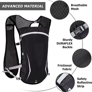 FREE SAMPLE Factory Outdoor <strong>Sports</strong> Hiking Cycling Marathon 5L Nylon Lightweight Reflective Hydration Trail Running <strong>Vest</strong> - Product Image 3