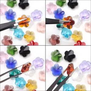 Colgante de flor de ciruela facetada de 14mm, cuentas de cristal para hacer joyas, abalorios hechos a mano para mujer, collar, pulsera, pendientes DIY - Product Image 3