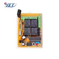 Récepteurs universels YET404PC 433 MHz pour télécommandes de portes de garage, 4 canaux, sans fil, 12 V/24 V, avec code d'apprentissage et relais