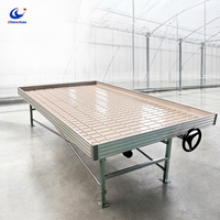 Table de culture professionnelle 4x8 sur roulettes avec système de filtration, table de culture à irrigation haute efficacité pour serre commerciale de laitues