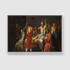 Printed Art Deco Panel <b>Canvas</b> Artwork the Death of Socrates by Louis David Clear <b>Framed</b> Hanging Wall Decor - Product Image 2