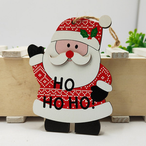 Ornement suspendu en bois en forme de renne, peint à la main, décoration de sapin de Noël, forme ronde XR12 - Product Image 3