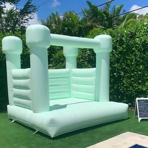 Mini castello bianco gonfiabile del buttafuori della casa di rimbalzo dell'arcobaleno del pastello commerciale per i noleggi del partito dei bambini - Product Image 2